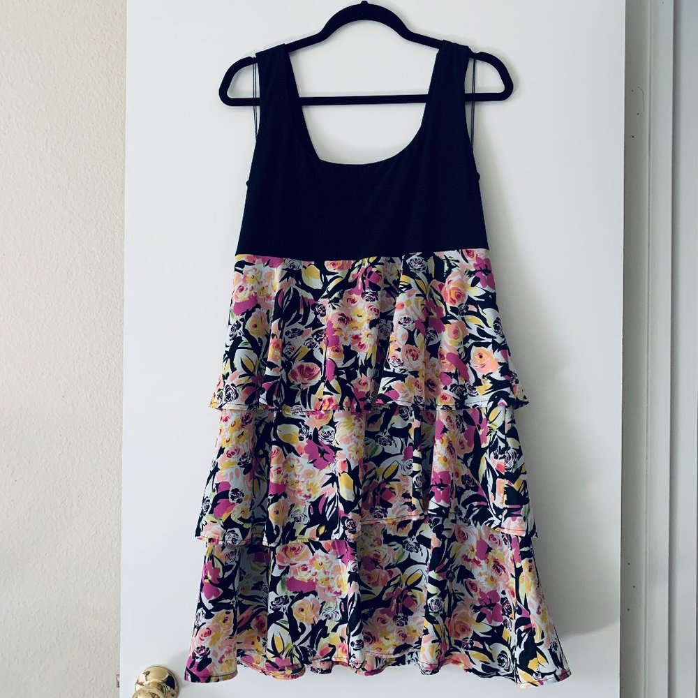 Fun Floral Printed Empire Dress in Large